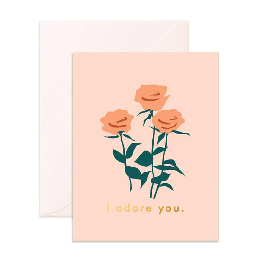 Fox & Fallow // I Adore You Roses Greeting Card
